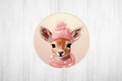 Christmas Ornament PNG. Christmas Deer PNG. Pink Christmas. Product Image 2