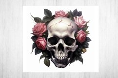 Flower Scull Tumbler. Sunflower Sublimation. Tumbler Wrap Product Image 2