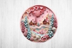 Pink Christmas Ornament PNG. Christmas Quilling Png. Product Image 2