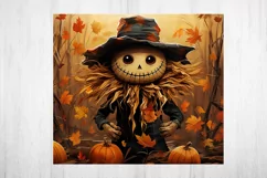 Scarecrow PNG 20 oz Skinny Tumbler. Fall Scarecrow. Product Image 2