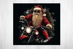 Christmas Tumbler Wrap Sublimation. Santa Biker PNG. Product Image 2