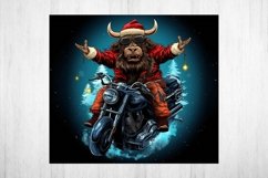 Christmas Tumbler Wrap Sublimation. Christmas Highland Cow. Product Image 2