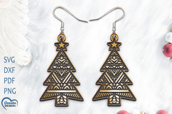 Christmas Earrings Laser Cut. Christmas Tree Laser Cut. Product Image 1