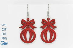 Christmas Earrings Laser Cut. Christmas Ball Laser Cut. Product Image 1