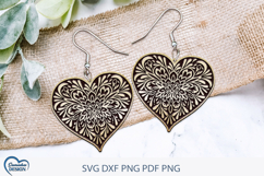 Heart Earrings Laser Cut. Boho Earrings Laser Cut. Product Image 1
