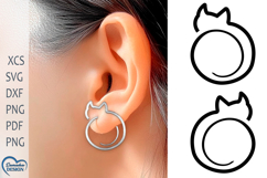 Cat Earrings Laser Cut. Boho Earrings. Product Image 1
