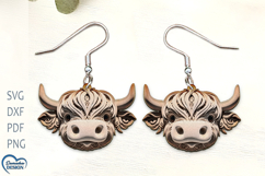 Highland cow 3D illusion Low Poly file for Engraving. Product Image 1