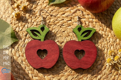 Apple Earrings Laser Cut. Summer Earrings Laser Cut. Product Image 1