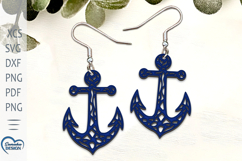 Anchor Earrings Laser Cut. Boho Earrings Laser Cut. Product Image 1