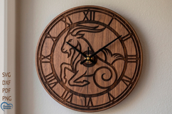 Capricorn Zodiac Wall clock laser cut. Clock face. Product Image 1