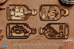 Ship in a Bottle SVG. Home Decor Lazer Cut File. Wall Art. Product Image 1