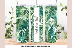 Tropical leaves 20 OZ Skinny Tumbler Sublimation Design Product Image 1
