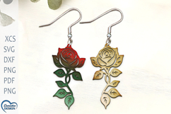Rose Earrings Laser Cut. Boho Earrings Laser Cut. Product Image 1