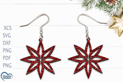 Christmas Earrings Laser Cut. Christmas Star Laser Cut. Product Image 1