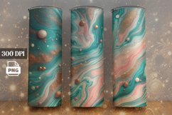 Teal Ink Marbel Tumbler Warp Sublimation, Sublimation PNG Product Image 1
