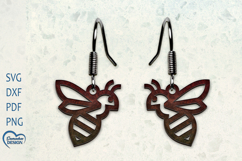 HoneyBee Earrings Laser Cut. Bee Silhouette Laser Cut. Product Image 1