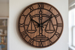 Libra Zodiac Wall clock laser cut. Clock face. Product Image 1