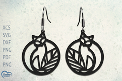 Fall Cat Earrings Laser Cut. Cat Earrings Laser Cut. Product Image 1