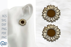 Sunflower Earrings Laser Cut. Boho Earrings. Product Image 1