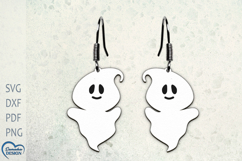 Earrings Laser Cut. Cute Ghost Laser Cut. HalloweenSVG. Product Image 1