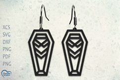 Halloween Earrings Laser Cut. Coffin Earrings Laser Cut. Product Image 1