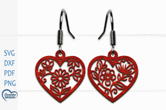 Heart Earrings Laser Cut. Boho Earrings Laser Cut. Product Image 1