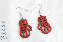 Christmas Mittens Earrings Laser Cut. Product Image 1
