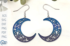 Celestial Earrings. Moon Earrings Laser Cut. Boho Earrings. Product Image 1