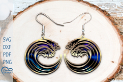 Modern Wave Earrings Laser Cut. Boho Earrings Laser Cut. Product Image 1