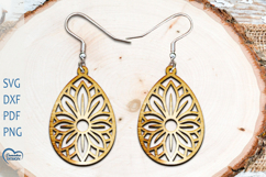 Sunflower Earrings Laser Cut. Boho Earrings. Product Image 1
