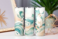 Elegant Cats &amp; Sea Waves Digital Papers - Oceanic Art Product Image 9