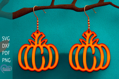 Halloween Cute Pumpkin Earrings Laser Cut. Product Image 1