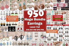 Huge Earrings Bundle Laser Cut. Earrings SVG Bundle. Product Image 1