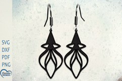 Earrings Laser Cut. Earrings SVG. Halloween Witch Hat SVG. Product Image 1