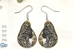 Cat Earrings Laser Cut. Laser Cut earrings SVG. Product Image 1