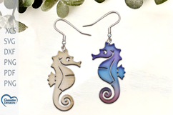 Seahorse Earrings Laser Cut. Sea Animals. Boho Style. Product Image 1
