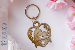 Mom SVG. Mothers Day Keychain Design. Mothers Day Laser Cut Product Image 1