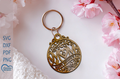 Mom SVG. Mothers Day Keychain Design. Mothers Day Laser Cut Product Image 1