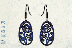 Flower Earrings Laser Cut. Boho Earrings. Product Image 1