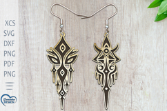 Totem Earrings Laser Cut. Boho Earrings Laser Cut. Product Image 1