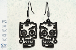 Halloween Earrings Laser Cut. Halloween Zombie head SVG. Product Image 1