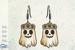 Earrings Laser Cut. Cat Ghost Laser Cut. Halloween Laser Cut Product Image 1