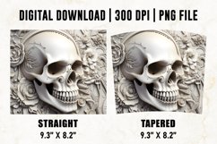 3D Skull Tumbler Wrap, Tooled Leather Skull Tumbler Wrap Product Image 5