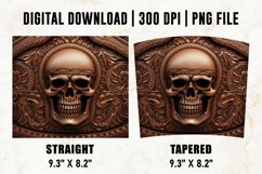 3D Skull Tumbler Wrap, Tooled Leather Skull Tumbler Wrap Product Image 4