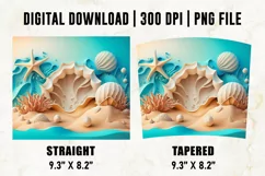 3D Seashell Beach Tumbler | 3D Tumbler Wrap | 3d Tumbler Product Image 4