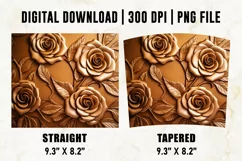 Tooled Rose Tumbler Wrap | 3d Golden Rose Tumbler | 3d Rose Product Image 4