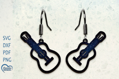 Guitar Earrings Laser Cut. Boho Earrings. Product Image 1