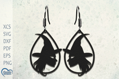 Earrings Laser Cut. Earrings SVG. Halloween Witch SVG. Product Image 1
