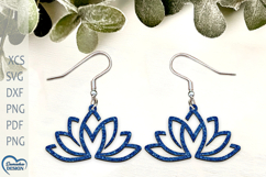 Lotus Flower Earrings Laser Cut. Laser Cut earrings SVG. Product Image 1