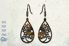 Sunflower Earrings Laser Cut. Boho Earrings. Product Image 1